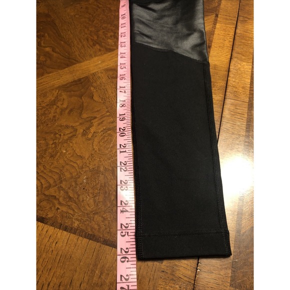 Champion leggings Black faux leather Stretch Mesh size small Moto Athletic NWT - Picture 8 of 11